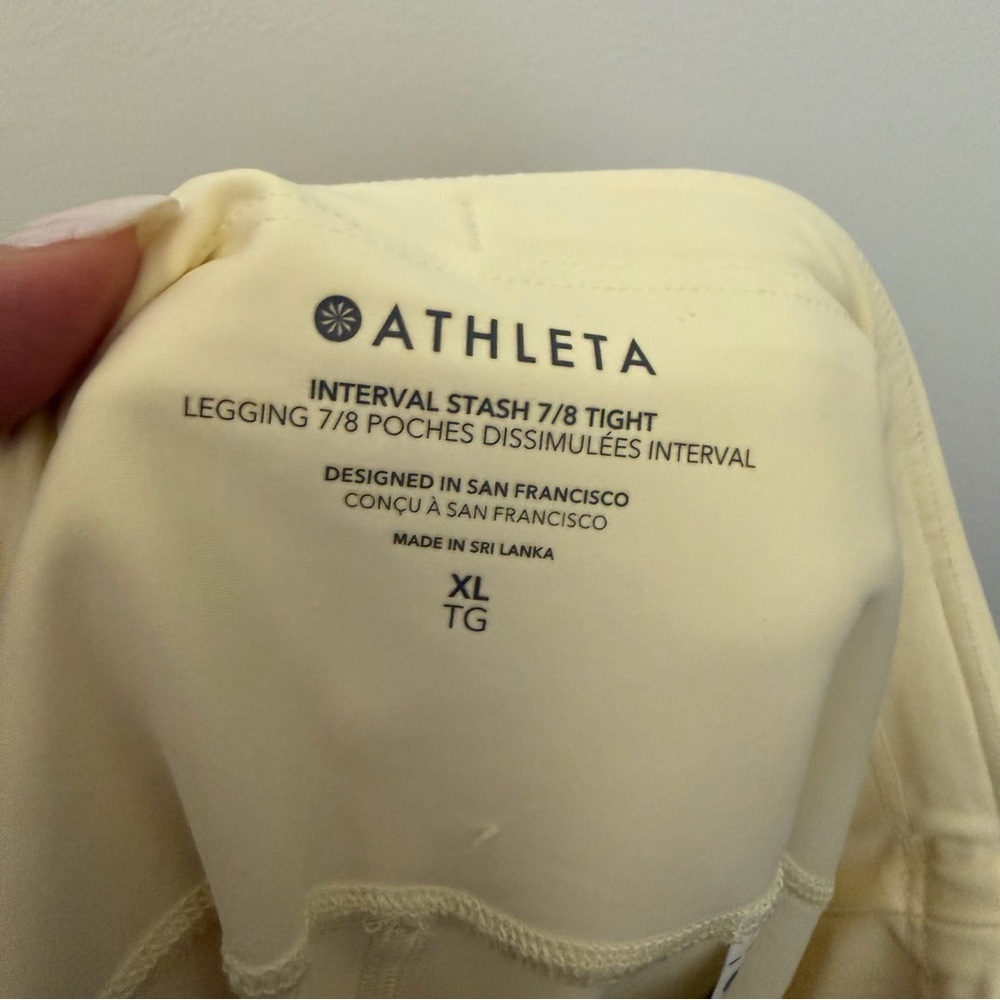 Athleta Interval Stash 7/8 Tight Leggings Butter Yellow - Picture 4 of 5